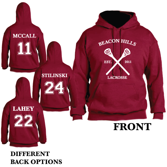 Beacon Hills Teen Wolf Lacrosse Hooded Sweatshirt / Sports / Scott McCall 11 / Hoodie / Stiles Stilinksi 24 / Lacrosse / Hoodie