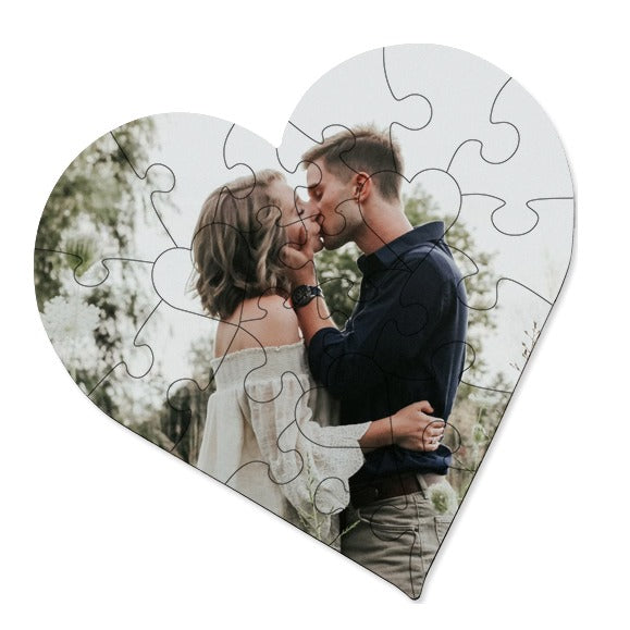 Unisub White Hardboard Heart-shaped Puzzle
