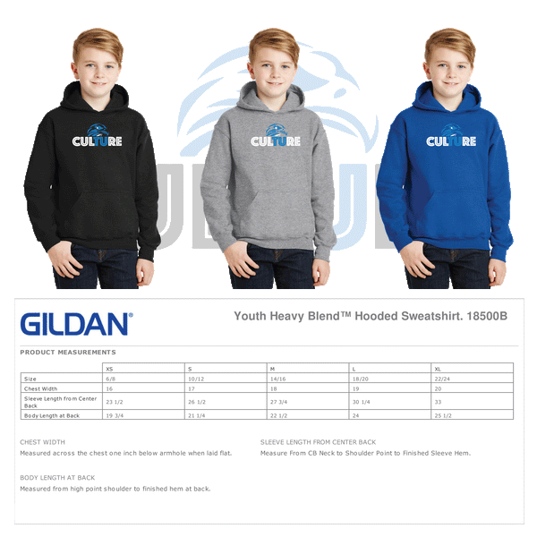 TU_ Spiritwear YOUTH Hooded Sweatshirt 18500B