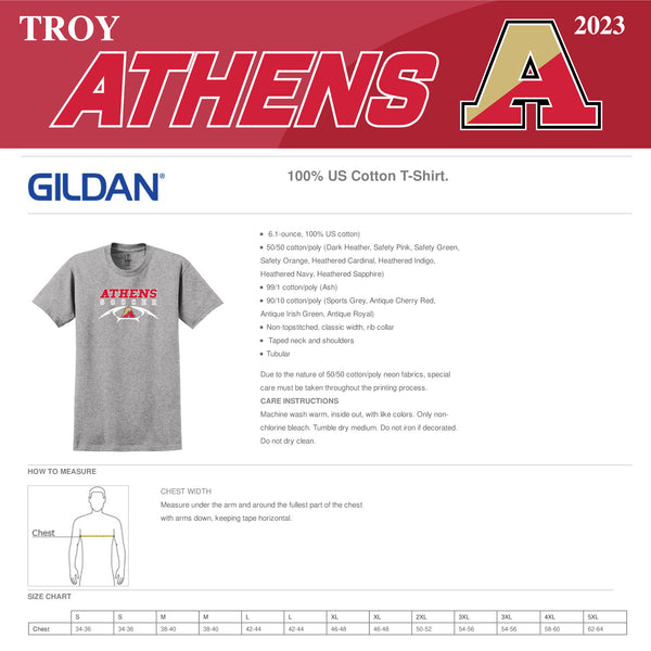 Troy Athens Soccer 2023 Gildan T-shirt