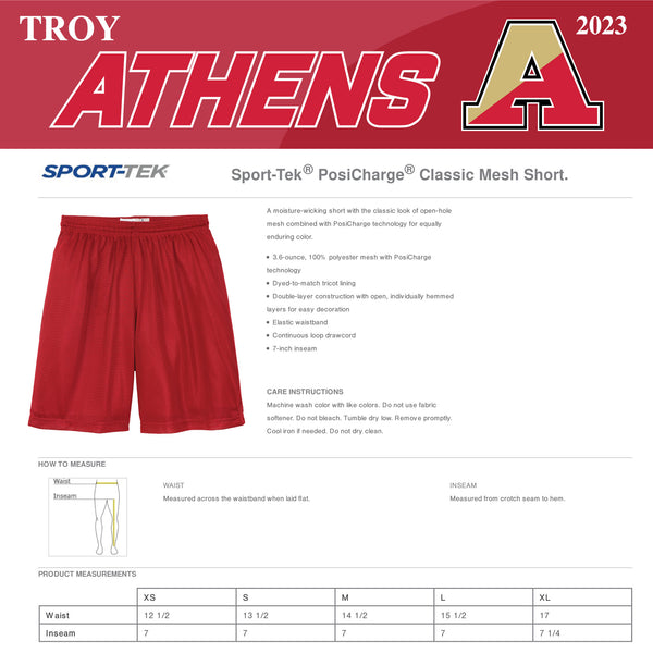 Troy Athens Soccer 2023 Sport-Tek Mens Shorts