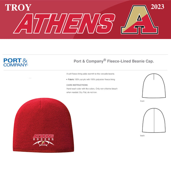 Troy Athens Soccer 2023 Port & Co. Fleece-Lined Beanie Cap