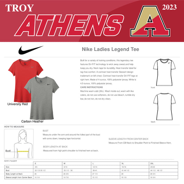 Troy Athens Soccer 2023 Nike Ladies Legend Tee