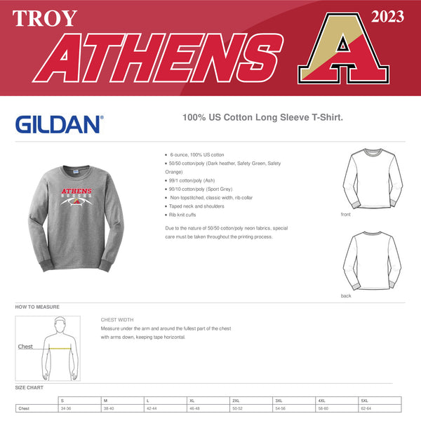 Troy Athens Soccer 2023 Gildan Long Sleeve T-shirt