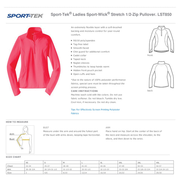 LCN Track & Field LST850 LADIES Sport-Tek 1/2-Zip Pullover
