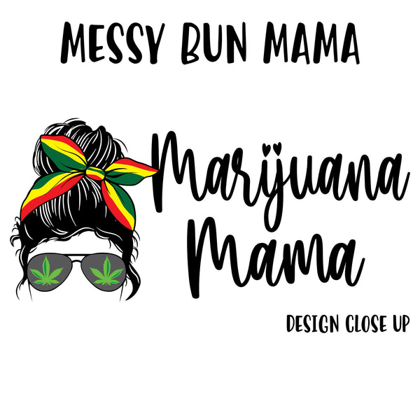 Marijuana Mama Space Bun Messy Bun Ceramic 14oz White Sublimation Weed Stash Jar