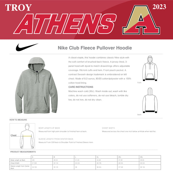 Troy Athens Soccer 2023 Nike Club Fleece Pullover