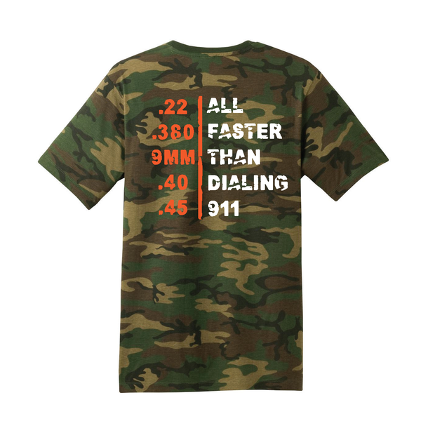 All Faster Than Dialing 911 Gun Shirt