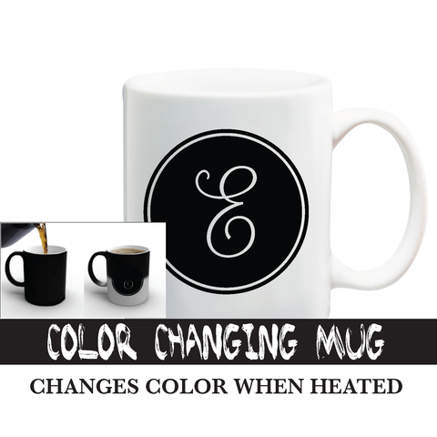 Color Changing Cursive Letter Mug
