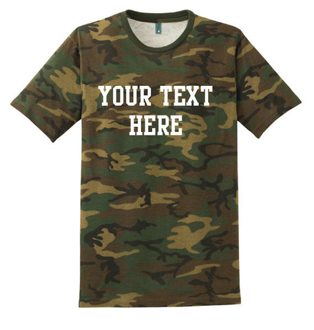 Custom Camo Crewneck T-Shirt hunting tee work out shirt gym workout southern personalized tshirt custom shirt make your own shirt country
