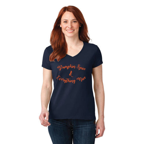 Pumpkin Spice & Everything Nice / Anvil Vneck / Pumpkin Spice / Fall Shirt / Gifts for her / Trending / Tumblr / Fall Seasons / Flannels /