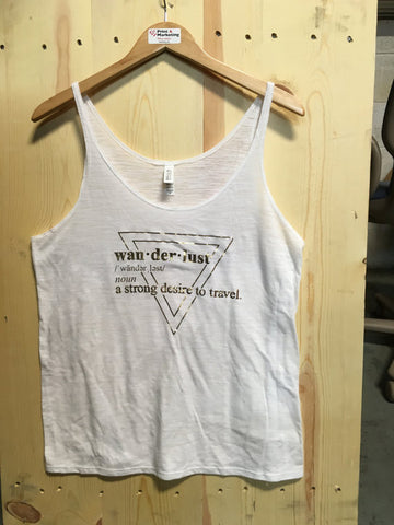 Wanderlust Bella and Canvas Slouchy Tank/Wanderlust /Travel/Slub Tank/ Metallic Tank