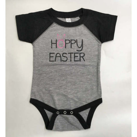 Hoppy Easter Infant Baseball Baby Bodysuit