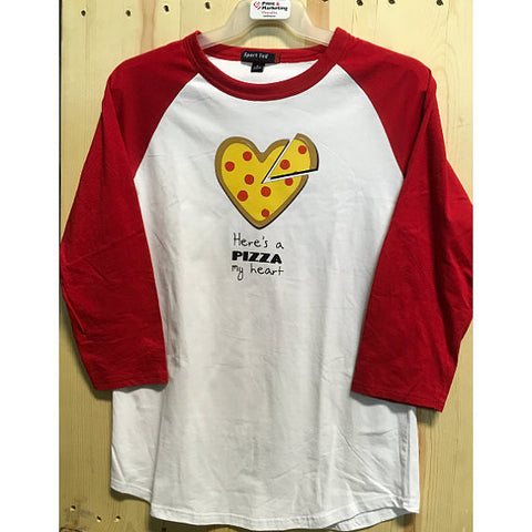 Here's a Pizza My Heart Baseball Tee National Pizza Day