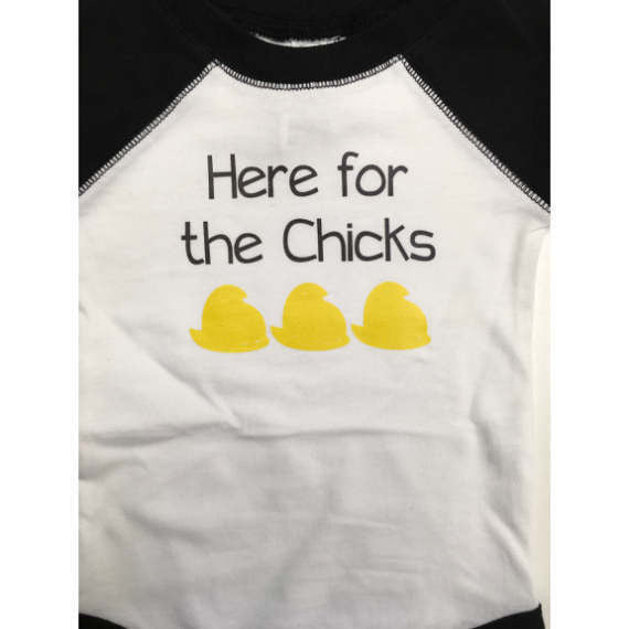 Here For The Chicks Infant Baseball Baby Bodysuit