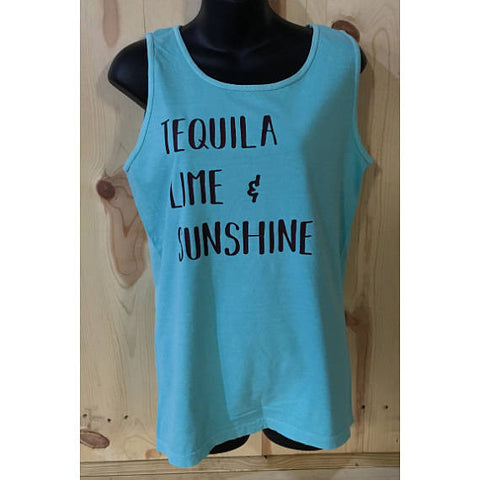 Tequila, Lime & Sunshine Unisex Drink Tank Top / Summer Time Top / Party Drinking Tank / Beach Top for Men + Women