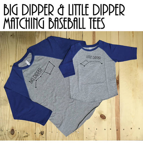 Big Dipper and Little Dipper Matching Baseball Shirts Toddler Shirts Baby Bodysuit