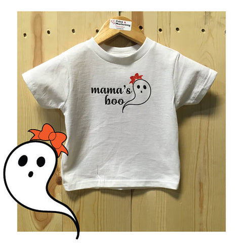 Mama's Boo Girls Toddler Halloween Rabbit Skins T-Shirt / Ghosts / Bows / Halloween Spirit / Bootiful / Kids Clothing / Children Halloween