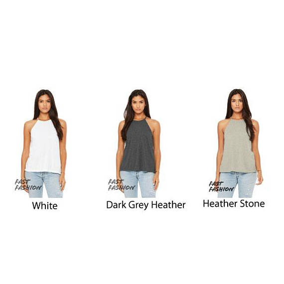Dark and Twisty Bella Fast Fashion Women's Flowy High Neck Tank / Dark and Cloudy Meredith Grey / Glitter Color / Anatomy / You're My Person