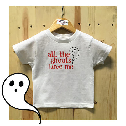 All The Ghouls Love Me Ghost Toddler Rabbit Skins T-Shirt / Kids Halloween Clothes / Ghosts Ghouls Goblins / Ladies Love Me / Toddler Tee