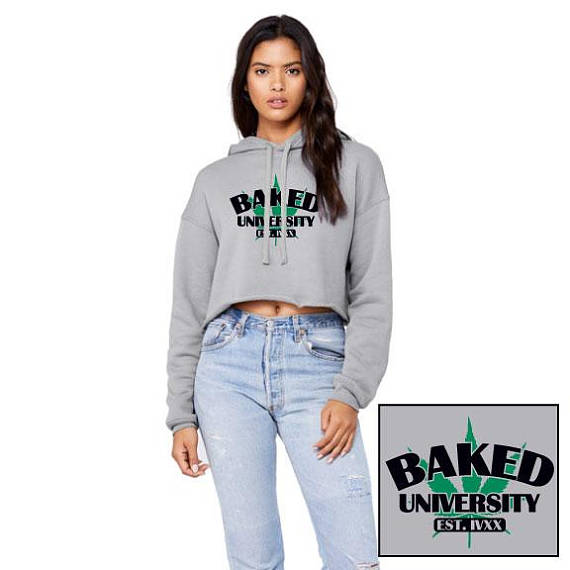 Baked University EST. IVXX (420) Ladies Cropped College Fleece