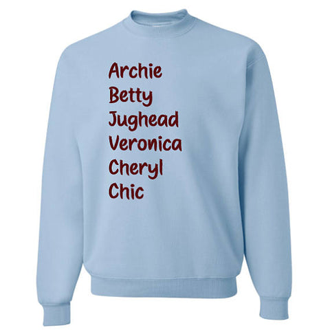 Archie Betty Jughead Veronica Cheryl Chic Riverdale Unisex Crewneck Sweatshirt