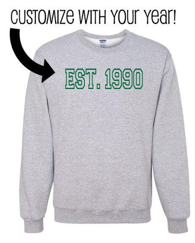 Custom EST. 19XX Established Year Unisex Crewneck Sweatshirt