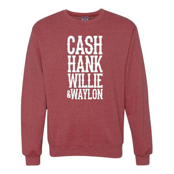 Cash Hank Willie Waylon Unisex Crew Neck Country Music Southern Legends Shirt