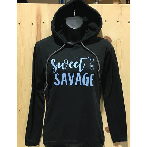 Sweet And Savage Women's Lightweight Long Sleeve Hooded T-Shirt
