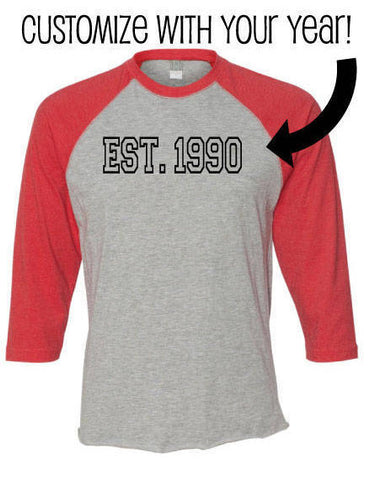 Custom Established in year Baseball shirt