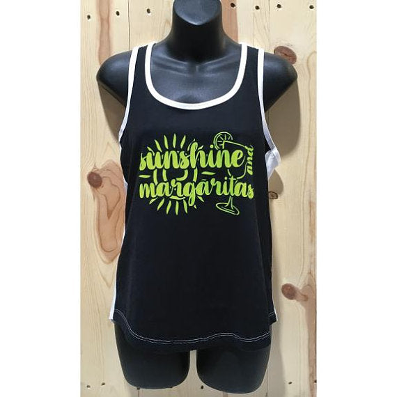 Sunshine and Margaritas Next Level Women's Ideal Colorblock Racerback Tank