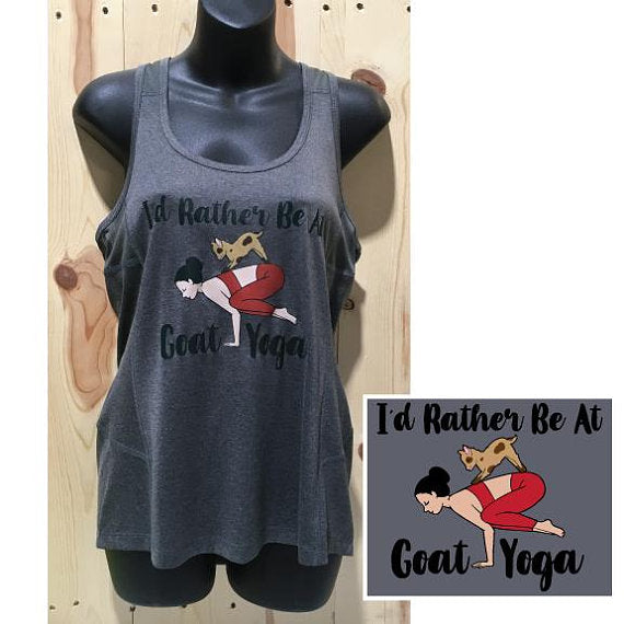 I'd Rather Be At Goat Yoga Ogio Endurance Ladies Racerback Pulse Tank