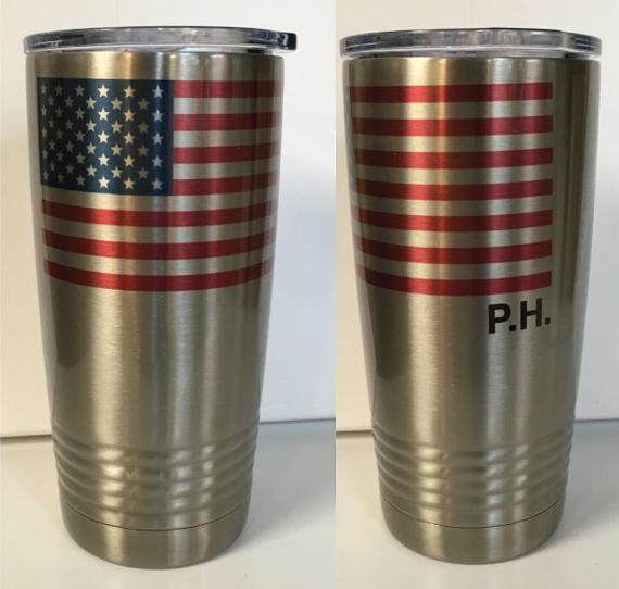 Personalized American Flag Sublimatable 20 oz. Stainless Steel Vacuum Insulated Tumbler