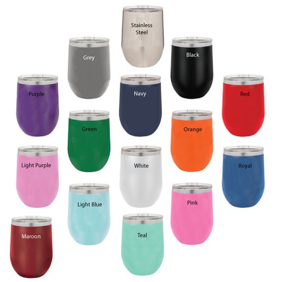 Personalized Your Text 12oz. Vacuum Insulated Stemless Wine Tumbler