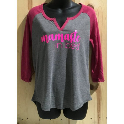 Mamaste In Bed Women's Outfield 3/4-Sleeve Vintage 50/50 Tee