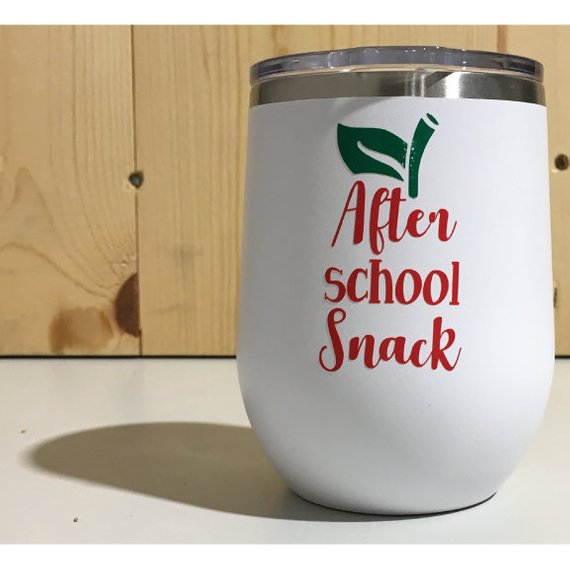 After School Snack 12oz. Vacuum Insulated Stemless Wine Tumbler