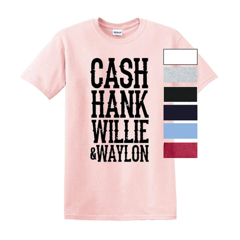 Unisex Cash Hank Willie Waylon T-Shirt Country Music Southern Legends Shirt