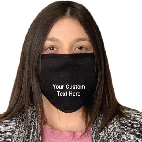 Custom Your Custom Text Here Made in the USA Face Masks Personalize Custom Face Masks Red White Black Charcoal Dark Ash Personalized Custom
