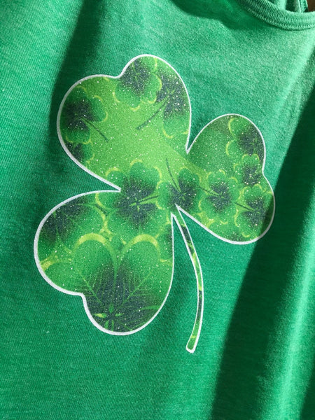 GLITTER Shamrock St. Patrick's Day Ladies' Slim Fit Poly-Rich Racerback Tank St Patty's Day Tank