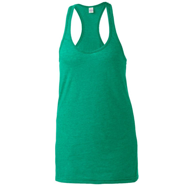 GLITTER Shamrock St. Patrick's Day Ladies' Slim Fit Poly-Rich Racerback Tank St Patty's Day Tank