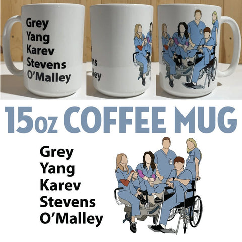 Greys Intern Characters 15oz White Coffee Mug Intern Coffee Mug Time OG Grey Sloan Characters